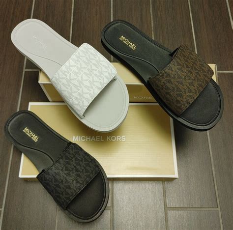 michael kors slides canada|michael kors slip on slippers.